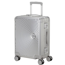 American Tourister Soundbox Alu Carry-On Trolley 4 Wheels Silver