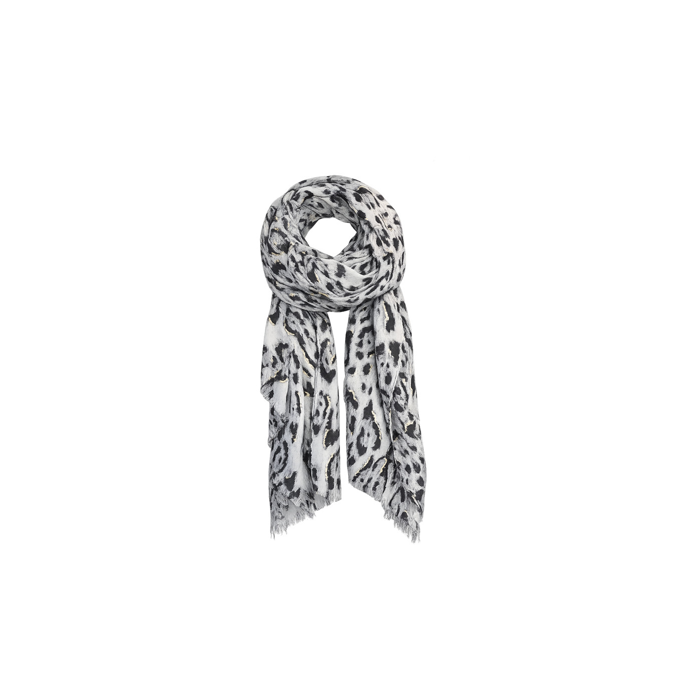 Farfouillette Léo Elégance Foulard Aux Motifs Léopards Gris Doré