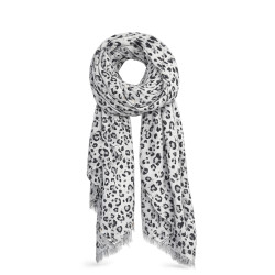Farfouillette Leopard Elegance Scarf With Leopard Patterns Grey Gold