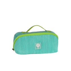 Le Voyage En Panier Bubble Gum Velour Toiletry Bag Turquoise