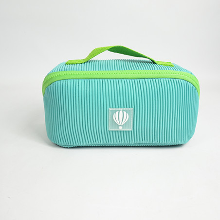 Le Voyage En Panier Bubble Gum Velour Toiletry Bag Turquoise