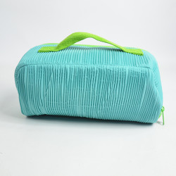 Le Voyage En Panier Bubble Gum Velour Toiletry Bag Turquoise