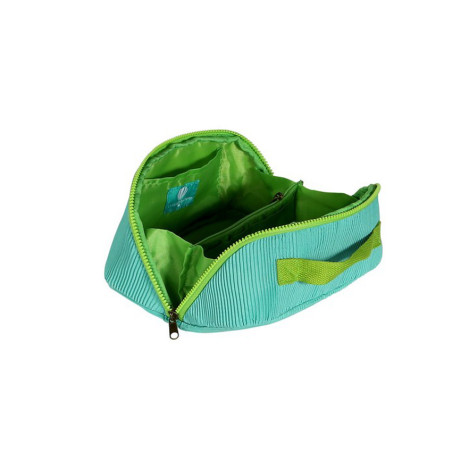 Le Voyage En Panier Bubble Gum Velour Toiletry Bag Turquoise