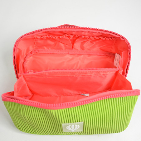 Le Voyage En Panier Bubble Gum Trousse De Toilette Velours Vert