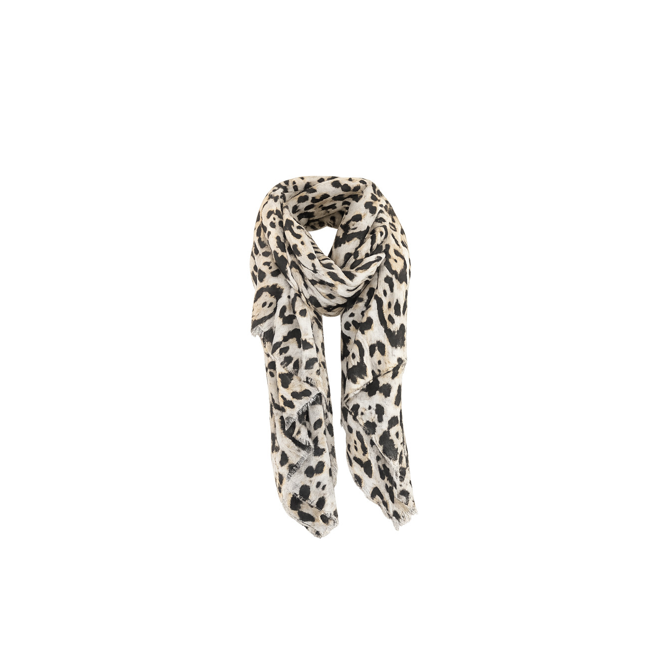 Farfouillette Sunny Leopard Scarf with Gold Leopard Beige Patterns