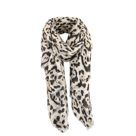 Farfouillette Sunny Leopard Scarf with Gold Leopard Beige Patterns