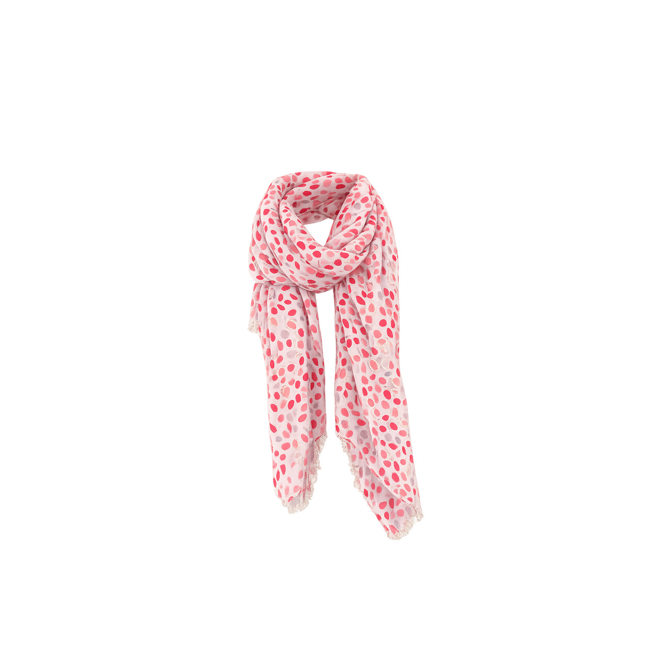 Farfouillette Golden Petals Scarf with Colorful Rose Patterns