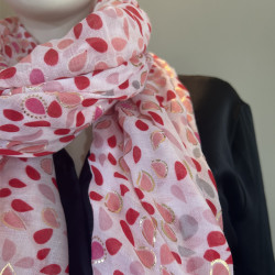 Farfouillette Golden Petals Scarf with Colorful Rose Patterns