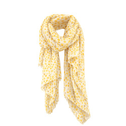 Petal Gold Farfouillette Scarf with Colorful Patterns Yellow