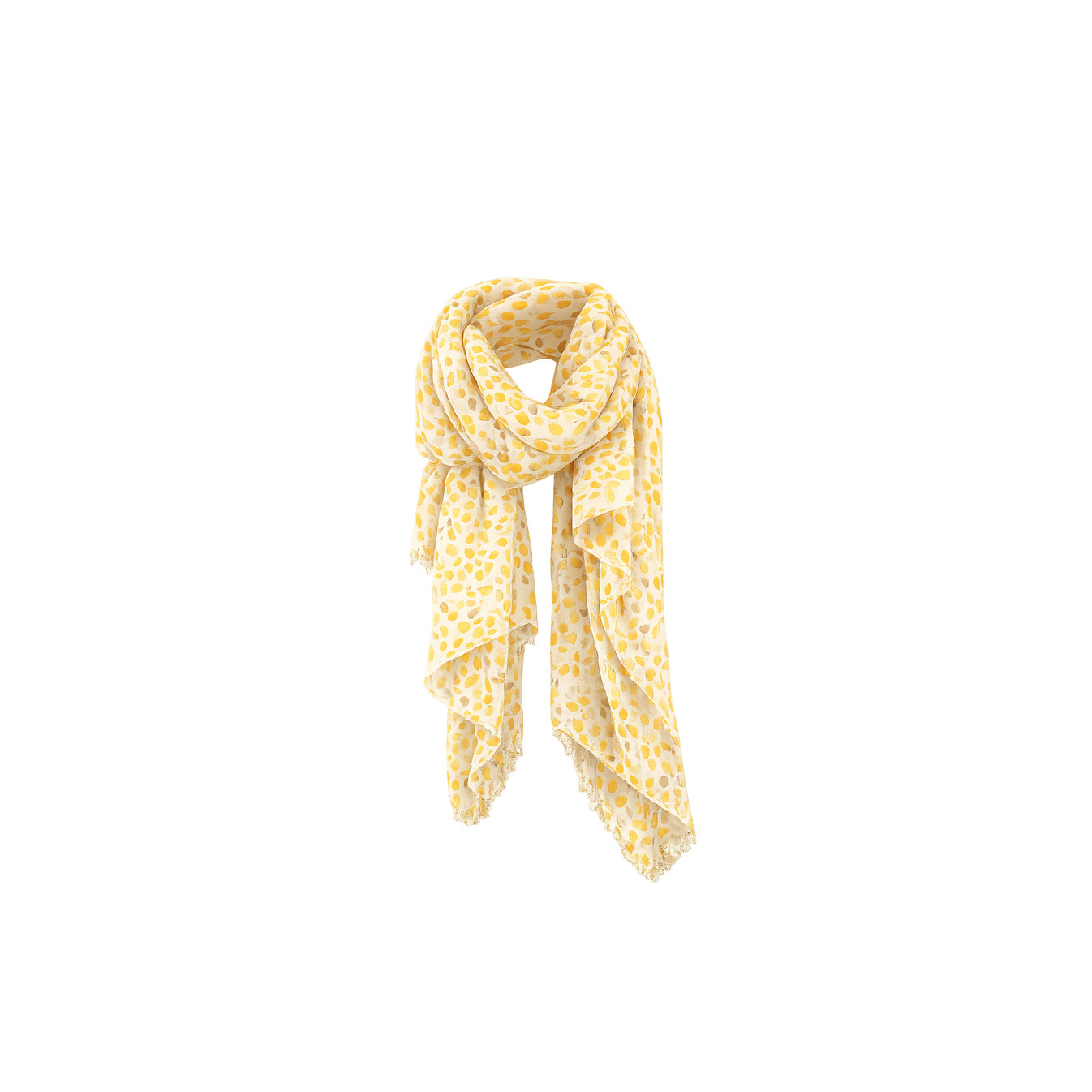 Petal Gold Farfouillette Scarf with Colorful Patterns Yellow