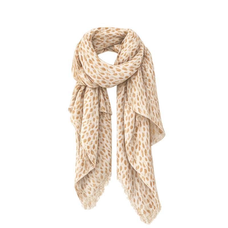 Farfouillette Eclat De Lumière Camel Pattern Scarf