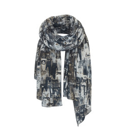 Farfouillette Kittie Cat Print Scarf Black