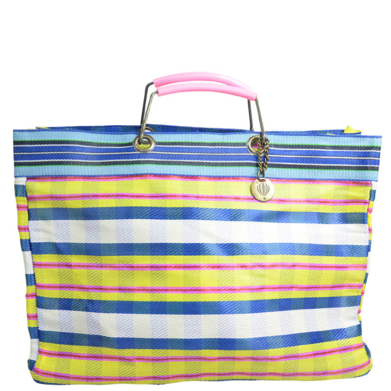 Le Voyage en Panier Ecolette Yellow Navy Tote