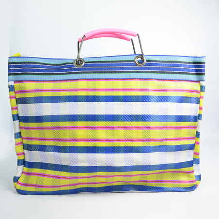Le Voyage en Panier Ecolette Yellow Navy Tote