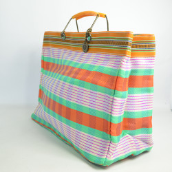 Le Voyage en Panier Ecolette Orange Green Tote Bag
