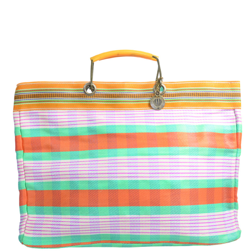 Le Voyage en Panier Ecolette Orange Green Tote Bag