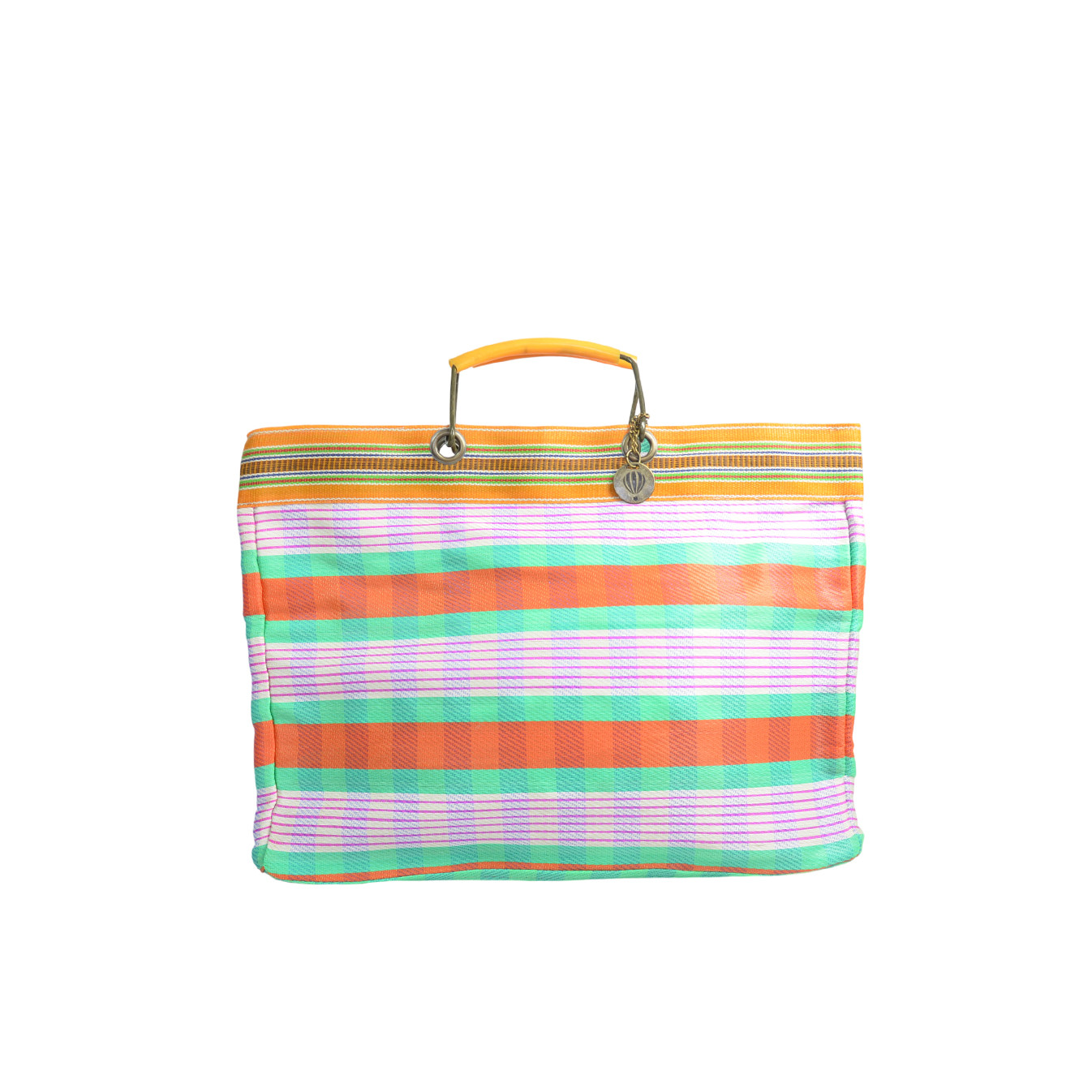 Le Voyage en Panier Ecolette Orange Green Tote Bag