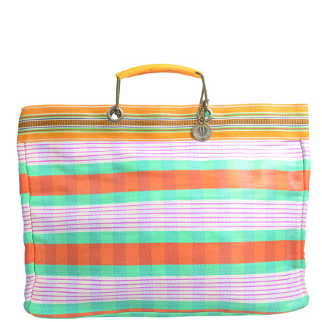 Le Voyage en Panier Ecolette Cabas Orange Vert