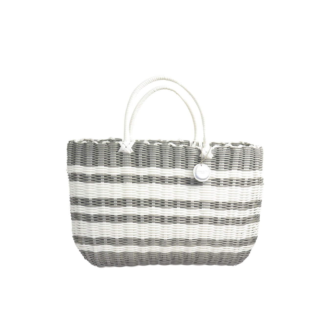Le Voyage en Panier Luxidou Large Cabas Blanc Argent