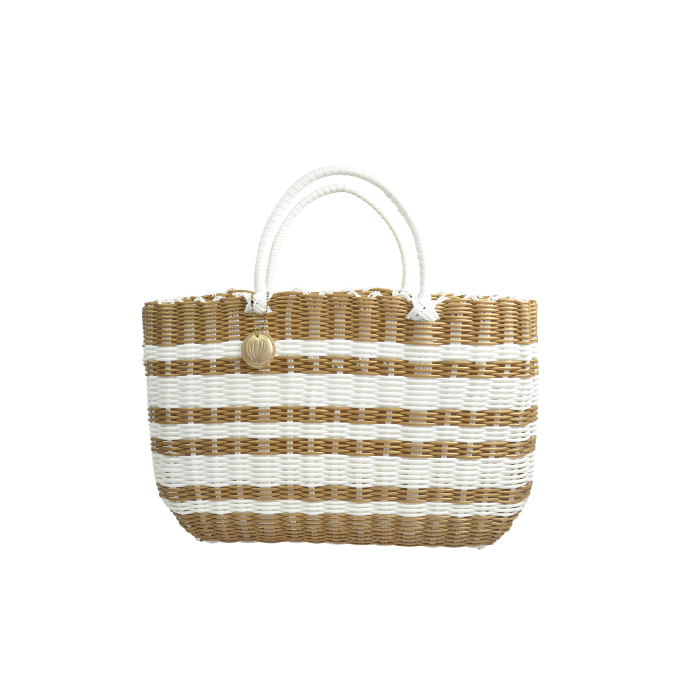 Le Voyage en Panier Luxidou Large Cabas Blanc Doré