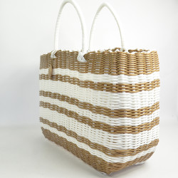 Le Voyage en Panier Luxidou Large Cabas Blanc Doré