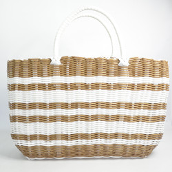 Le Voyage en Panier Luxidou Large Cabas Blanc Doré
