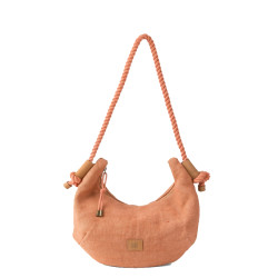 Biba Baa Hobo Bag in Linen & Cotton BAA1B Rosa Palo