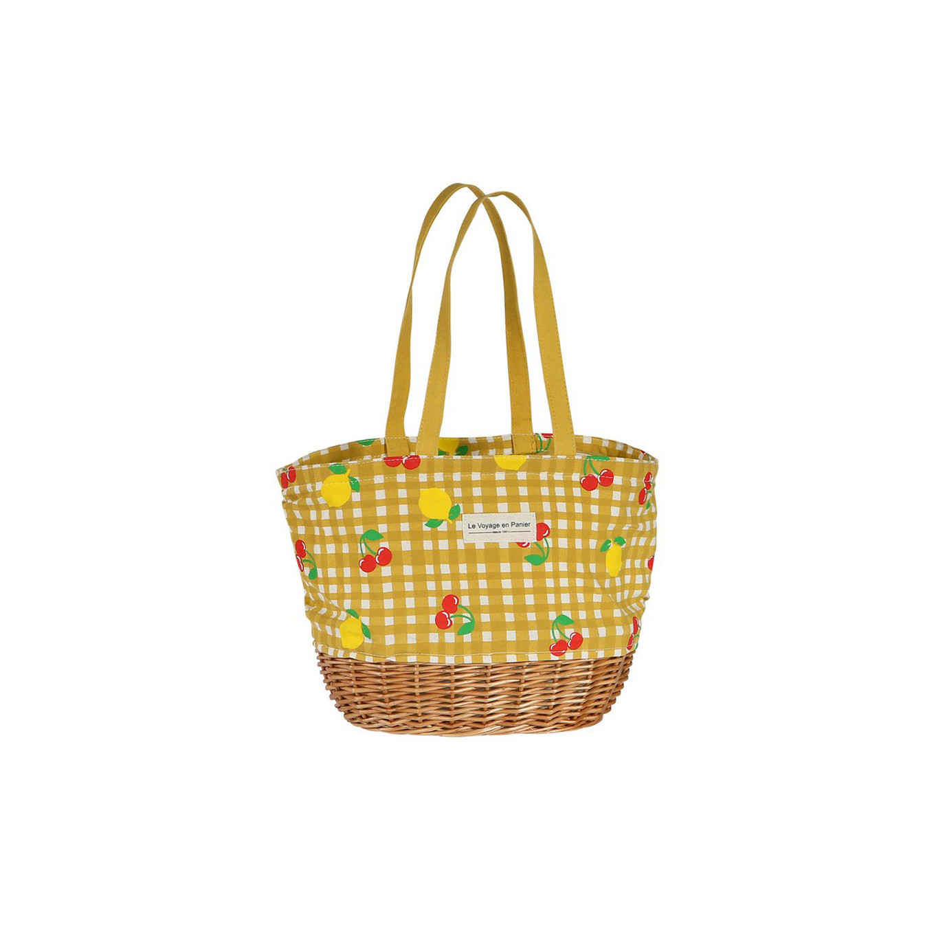 Le Voyage en Panier Vichy Fruit Insulated Basket Yellow
