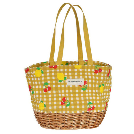 Le Voyage en Panier Vichy Fruit Insulated Basket Yellow