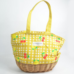 Le Voyage en Panier Vichy Fruit Insulated Basket Yellow