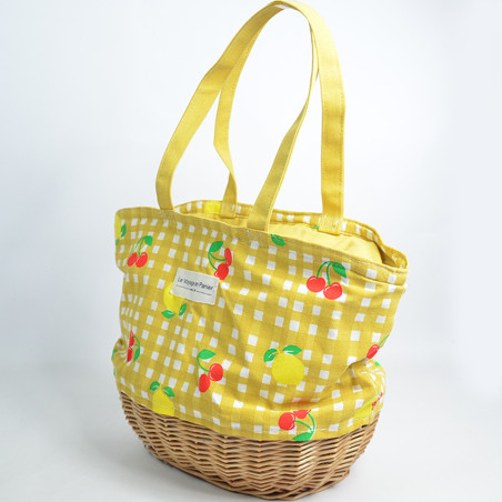 Le Voyage en Panier Vichy Fruit Insulated Basket Yellow