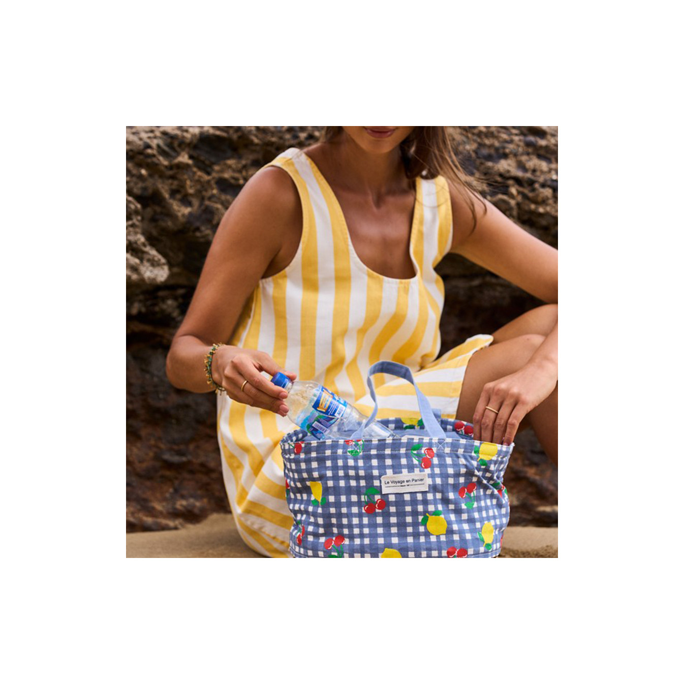 Le Voyage en Panier Vichy Fruit Isothermal Basket Jeans