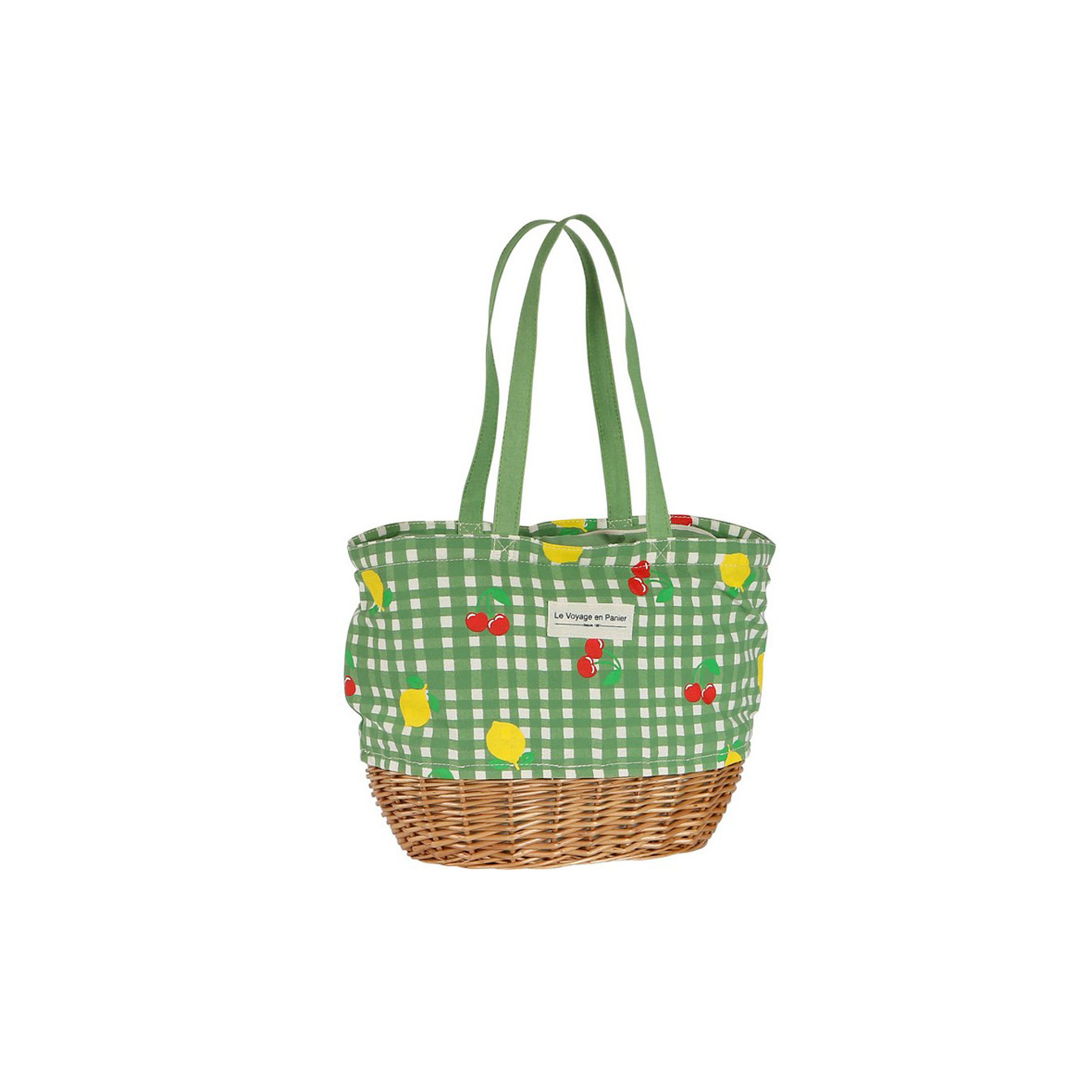 Le Voyage en Panier Vichy Fruit Insulated Basket Green