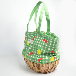 Le Voyage en Panier Vichy Fruit Insulated Basket Green