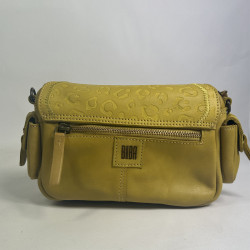Biba Gardner Shoulder Bag in Washed Leather & Leopard Details GAD4L...