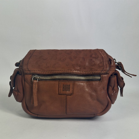 Biba Gardner Sac Bandoulière En Cuir Lavé & Détails Léopards GAD4L Cuero dos