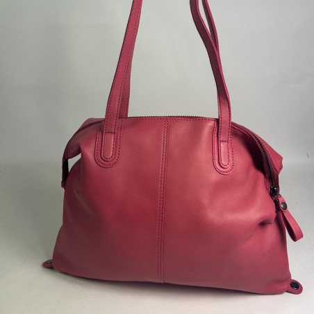 Biba Hooper Sac Shopping Modulable En Cuir HOP1L Fucsia dos