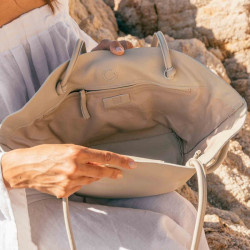 Biba Minot Tote Bag in Leather MIN1L Topo