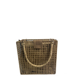 Biba Nigaloo Small Woven Bag in Raffia and Bamboo NIN1B Natural
