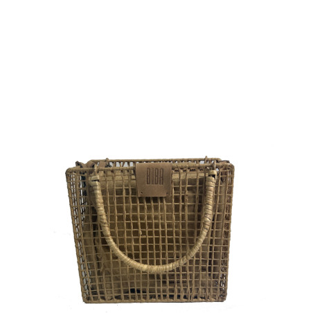 Biba Nigaloo Small Woven Bag in Raffia and Bamboo NIN1B Natural
