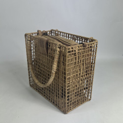 Biba Nigaloo Small Woven Bag in Raffia and Bamboo NIN1B Natural
