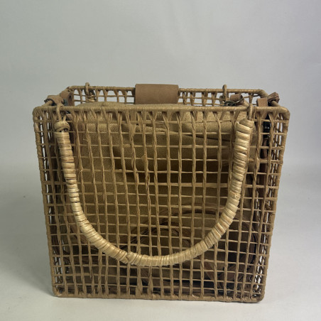 Biba Nigaloo Small Woven Bag in Raffia and Bamboo NIN1B Natural