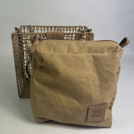 Biba Nigaloo Small Woven Bag in Raffia and Bamboo NIN1B Natural