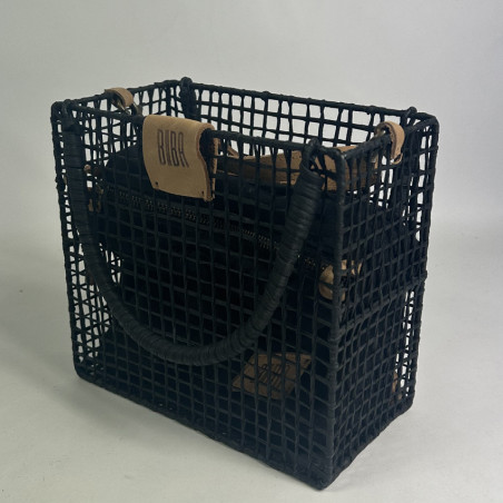 Biba Nigaloo Petit Sac Panier En Raphia Et Bambou NIN1B Negro côté