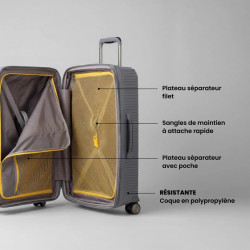 Jump Sondo 67cm Expandable Hard Shell 4-Wheel Suitcase Champagne