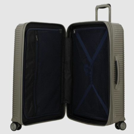 Jump Sondo Valise 67Cm Extensible Rigide 4 Roues Champagne ouvert