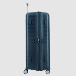 Jump Sondo Valise 77Cm Extensible Rigide 4 Roues Bleu côté