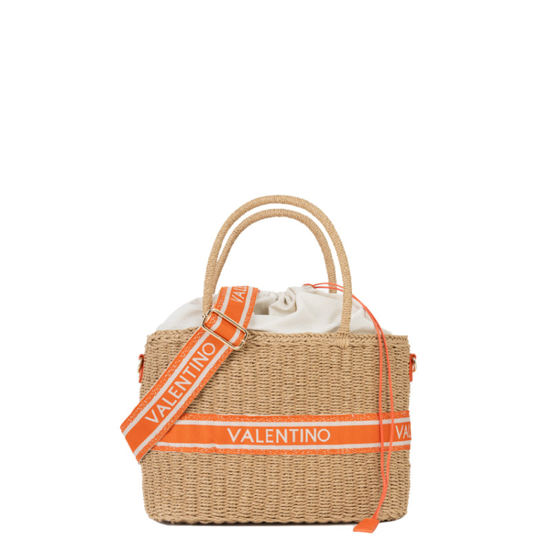 Valentino Boho Petit Sac Panier Porté Main Natural/Arancio