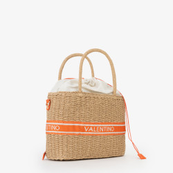 Valentino Boho Small Basket Bag Handheld Natural/Arancio