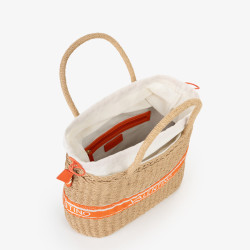 Valentino Boho Small Basket Bag Handheld Natural/Arancio
